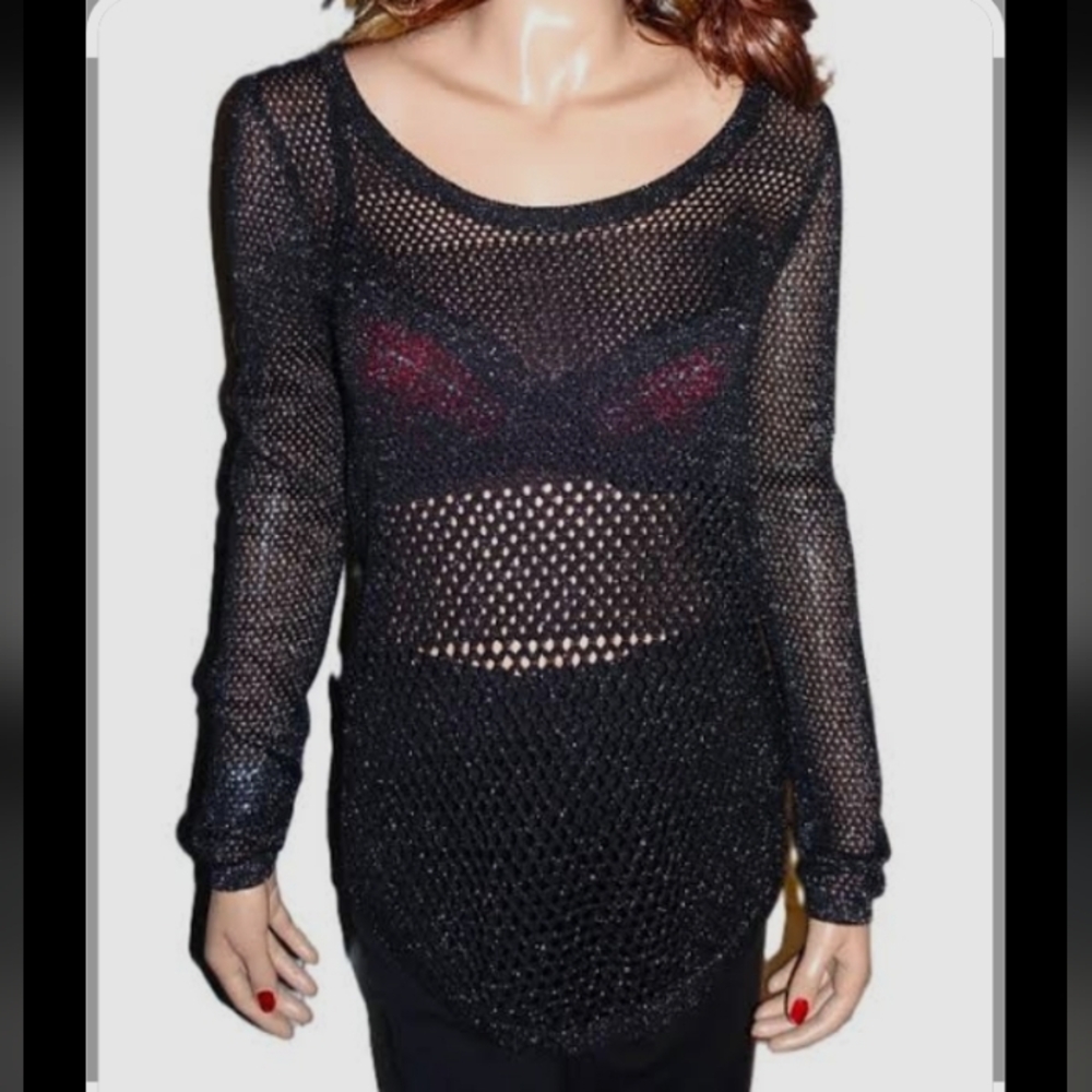 Rock & Republic Whimsigoth XL Soft Open Weave With Red Metallic Thread